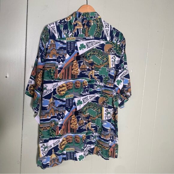 Reyn Spooner Sports Notre Dame Hawaiian Shirt Men's XL - Picture 3 of 5
